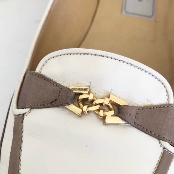 Bally Leather Two Tone Color Block Tan Cream Slip On Loafers - Picture 10 of 14